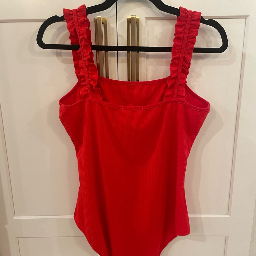 Red Ruffled Bodysuit - Picture 2 of 5